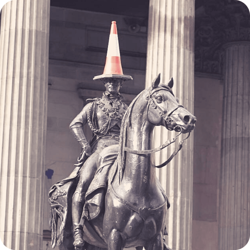 La statua equestre del Duca di Wellington a&nbsp;Glasgow.